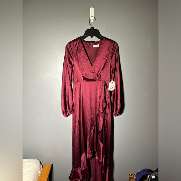 Altar’d State Andrea Satin Maxi Dress Womens Size Small - Picture 2 of 5